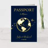 'Destination Wedding World Wereldbol Passport Mode Folie Wenskaart (Voorkant)