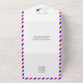 Destination Wedding Zante Griekenland Airmail All All In One Uitnodiging (Buitenkant)