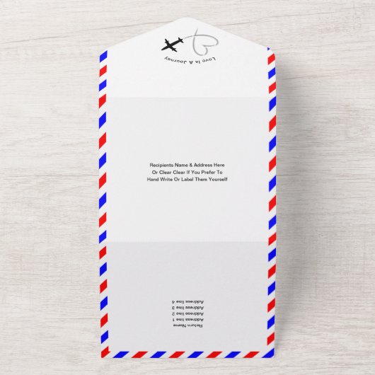 Destination Wedding Zante Griekenland Airmail All All In One Uitnodiging (Buitenkant)