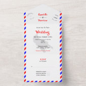 Destination Wedding Zante Griekenland Airmail All All In One Uitnodiging (Binnen)