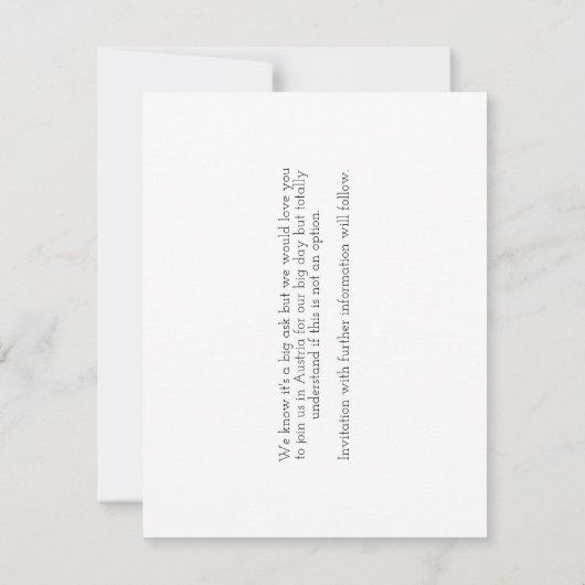 Destination Weddings Austria Save the Date (Achterkant)