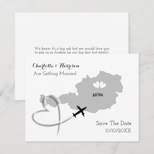 Destination Weddings Austria Save the Date (Voorkant / Achterkant)