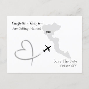 Destination Weddings Corfu Greece Save the Date Aankondigingskaart