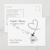 Destination Weddings Hawaii Save the Date Aankondigingskaart (Voorkant / Achterkant)