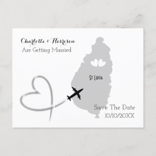 Destination Weddings St Lucia Bewaar de datum Aankondigingskaart