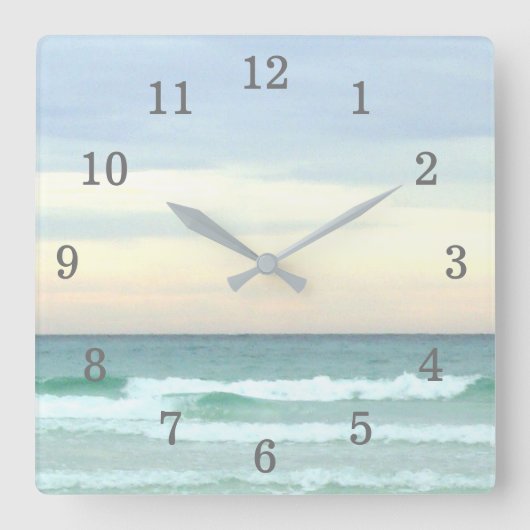 Destin's Emerald Waters Vierkante Klok (Voorkant)