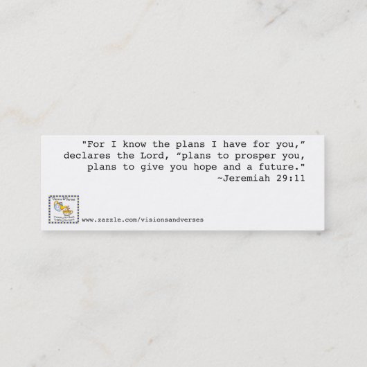 Destiny Book Mark (set van 20) Mini Visitekaartje (Achterkant)