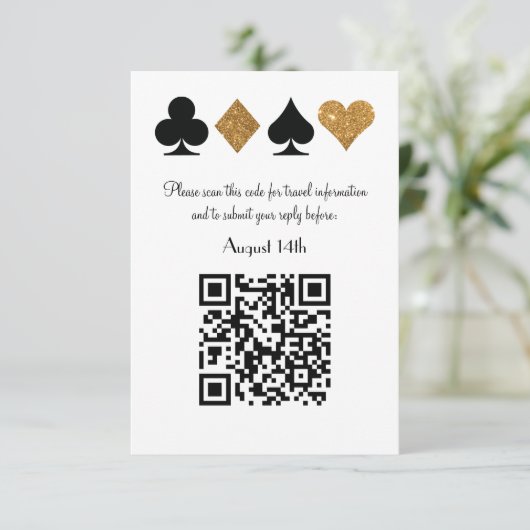 Destiny Gold Las Vegas Wedding QR code Antwoord (Staand voorkant)