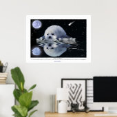 "Destiny" ~ HARP SEAL & MOON Art Poster (Thuiskantoor)