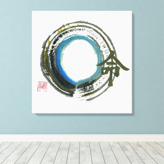 Destiny in Zen, Enso Canvas Afdruk (Insitu (Houten vloer))