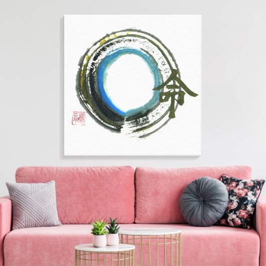 Destiny in Zen, Enso Canvas Afdruk (Insitu (Woonkamer))