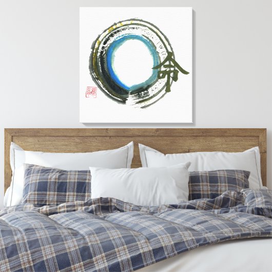 Destiny in Zen, Enso Canvas Afdruk (Insitu (Slaapkamer))