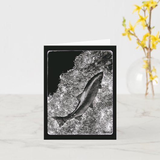 "Destiny" — Kaart van leapende zalm (Gele Bloem)