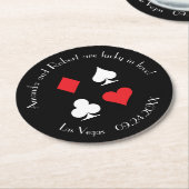 Destiny Las Vegas Bruiloft Aangepaste Cocktail Ond Ronde Kartonnen Onderzetter (Gebogen)