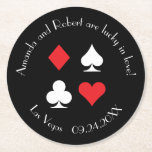 Destiny Las Vegas Bruiloft Aangepaste Cocktail Ond Ronde Kartonnen Onderzetter<br><div class="desc">Perfect voor een Las Vegas of casino themafeest,  pas deze onderzetters aan met je eigen tekst!</div>