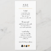 Destiny Las Vegas Bruiloft Menu Faux Gold Glitter (Voorkant)
