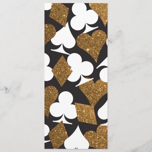 Destiny Las Vegas Bruiloft Menu Faux Gold Glitter (Achterkant)