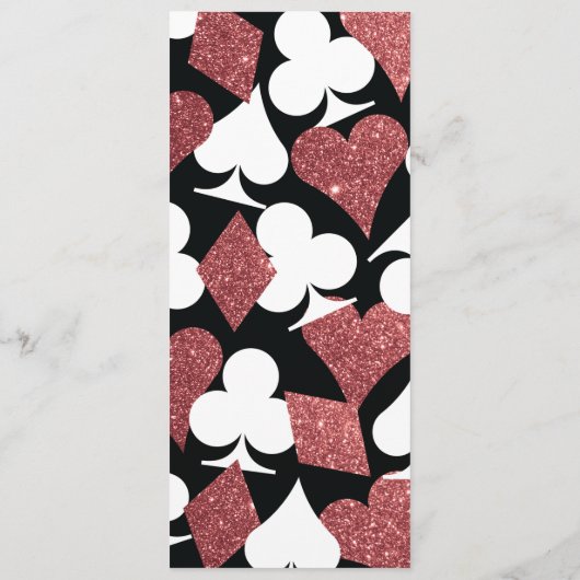 Destiny Las Vegas Bruiloft Menu Roos Gouden Glitte (Achterkant)