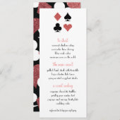 Destiny Las Vegas Bruiloft Menu Roos Gouden Glitte (Voorkant / Achterkant)