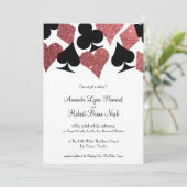 Destiny Las Vegas Bruiloft Nodig Roos Gouden Glitt Kaart (Staand voorkant)