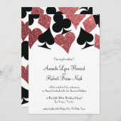 Destiny Las Vegas Bruiloft Nodig Roos Gouden Glitt Kaart (Voorkant / Achterkant)