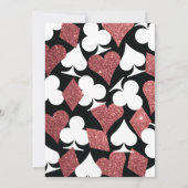 Destiny Las Vegas Bruiloft Nodig Roos Gouden Glitt Kaart (Achterkant)