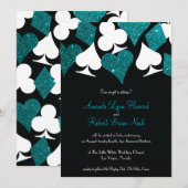 Destiny Las Vegas bruiloft nodigen Blauwgroen blau Kaart (Voorkant / Achterkant)