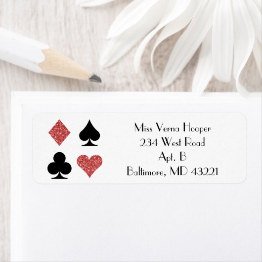 Destiny Las Vegas Bruiloft Roos Gouden Glitter Lab Etiket (Insitu)