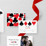 Destiny Las Vegas Bruiloft RSVP antwoordkaart<br><div class="desc">Deze huwelijksuitnodiging is ideaal voor een las Vegas bruiloft in een klein kapel van de strip of de ballroom van het nieuwste super casino. Deze trouwuitnodigingssuite bevat een klassiek motief van kaartpakken in zwart, wit en rood. Voor de perfecte dag heb je alleen liefde en een getuige of twee nodig....</div>