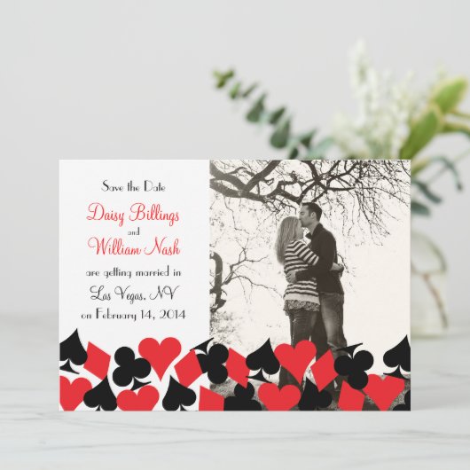 Destiny Las Vegas Bruiloft Save the Date Kaart (Staand voorkant)