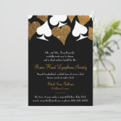 Destiny Las Vegas Casino Party Faux Gold Glitter Kaart (Staand voorkant)