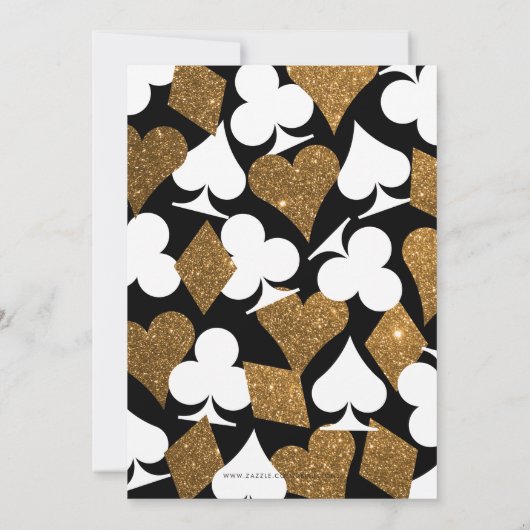 Destiny Las Vegas Casino Party Faux Gold Glitter Kaart (Achterkant)