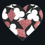 Destiny Las Vegas Hart Sticker Roos Gouden Glitter<br><div class="desc">Roos gouden glitter en witte kaart pakken op zwart zijn perfect voor een glitzy en romantische Las Vegas viering.</div>