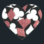 Destiny Las Vegas Hart Sticker Roos Gouden Glitter<br><div class="desc">Roos gouden glitter en witte kaart pakken op zwart zijn perfect voor een glitzy en romantische Las Vegas viering.</div>