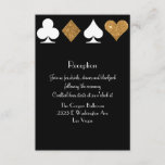 Destiny Las Vegas Receptie Faux Gold Glitter Informatiekaartje<br><div class="desc">Perfect voor een Las Vegas bruiloft,  deze zwart en faux gouden glitter kaart past bij de receptie bijsluiter is een geweldige manier om evenementgegevens aan uw gasten door te geven.</div>