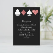 Destiny Las Vegas Reception Roos Gold Glitter Kaart (Staand voorkant)