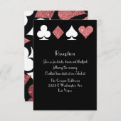 Destiny Las Vegas Reception Roos Gold Glitter Kaart (Voorkant / Achterkant)