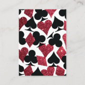Destiny Las Vegas Wedding Online RSVP Red Glitter Informatiekaartje (Achterkant)