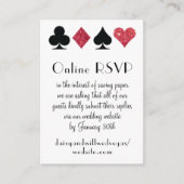 Destiny Las Vegas Wedding Online RSVP Red Glitter Informatiekaartje (Voorkant)
