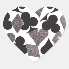 Destiny LasVegas Hart Sticker Faux Silver Glitter