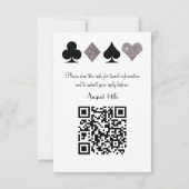 Destiny Silver Las Vegas Wedding QR Code Reply RSVP Kaartje (Voorkant)