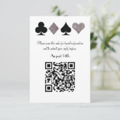 Destiny Silver Las Vegas Wedding QR Code Reply RSVP Kaartje (Staand voorkant)