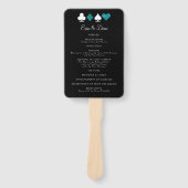 DeStiny Vegas Blauwgroen Glitter Wedding Program F Handwaaier (Voorkant)