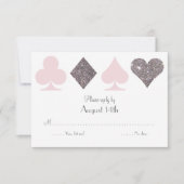 Destiny Vegas bruiloft antwoord Kaart Blush Roze Z (Voorkant)