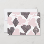 Destiny Vegas bruiloft antwoord Kaart Blush Roze Z (Achterkant)