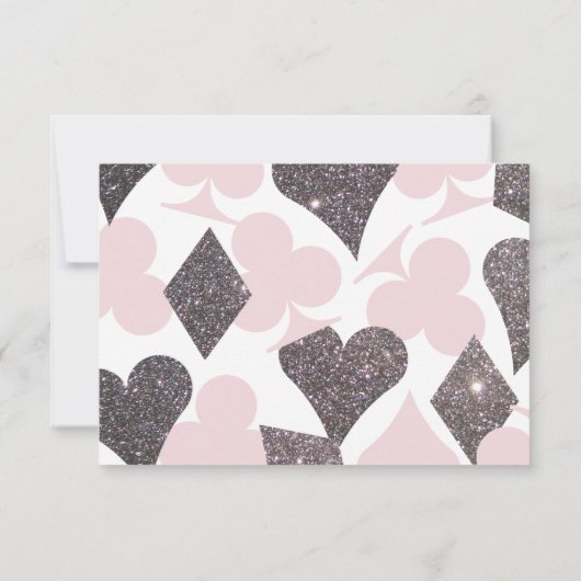 Destiny Vegas bruiloft antwoord Kaart Blush Roze Z (Achterkant)