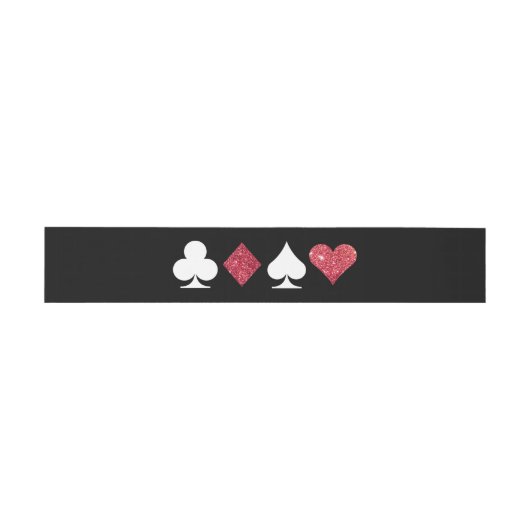 Destiny Vegas Bruiloft Faux Rode Glitter Bellyband Uitnodigingen Wikkel (Vlak)