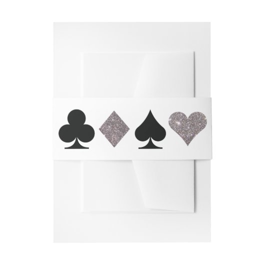 Destiny Vegas Bruiloft Faux Zilveren Glitter Uitnodigingen Wikkel (Voorkant Voorbeeld)