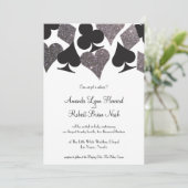 Destiny Vegas Bruiloft Nodig Faux Zilveren Glitter Kaart (Staand voorkant)