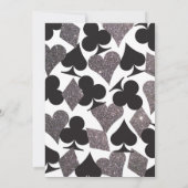 Destiny Vegas Bruiloft Nodig Faux Zilveren Glitter Kaart (Achterkant)